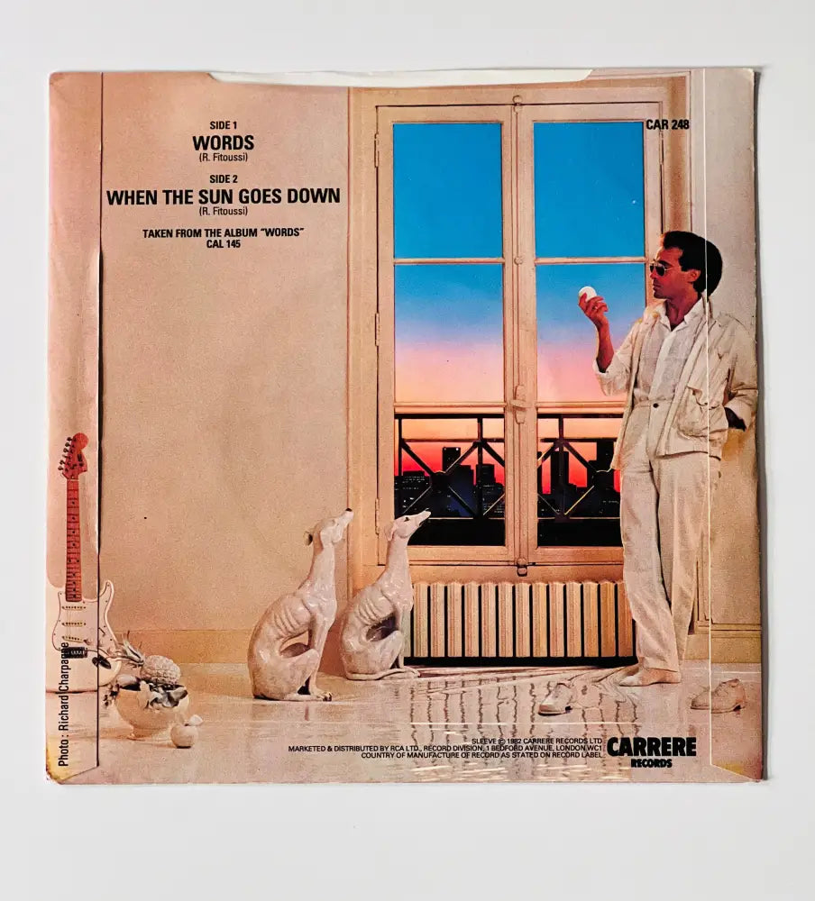 F.R David - Words - 7in Single Picture Sleeve Single