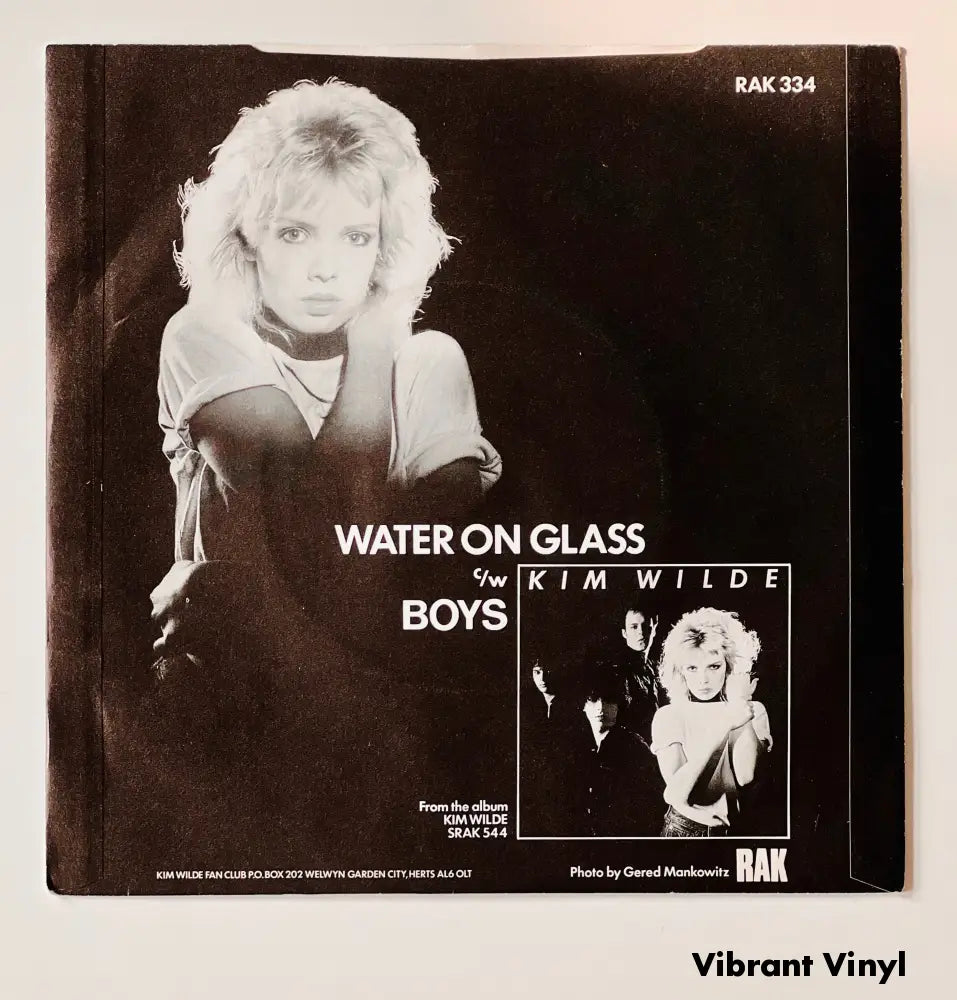 Kim Wilde - Water On Glass - 7in Single Picture Sleeve Single