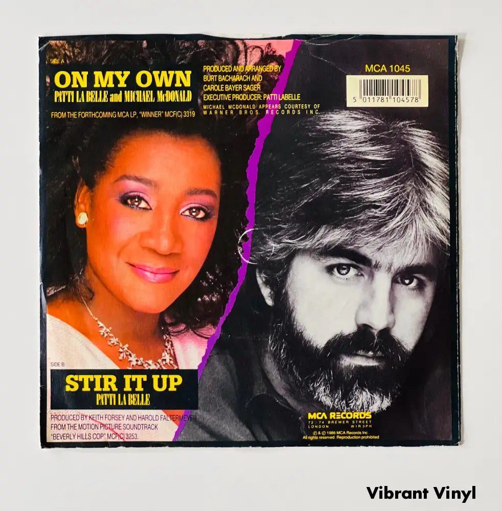Patti La Belle & Michael McDonald - On My Own - 7in Single Picture Sleeve Single