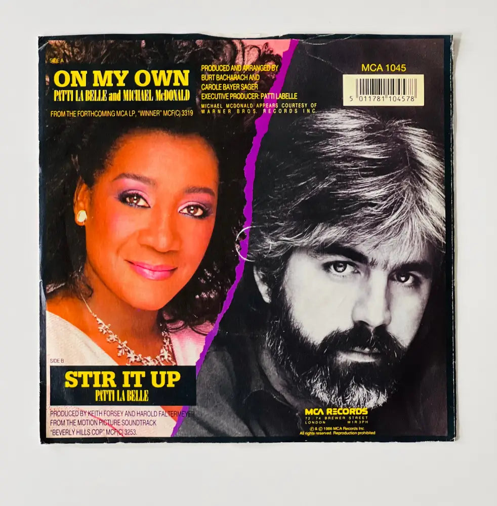 Patti La Belle & Michael McDonald - On My Own - 7in Single Picture Sleeve Single