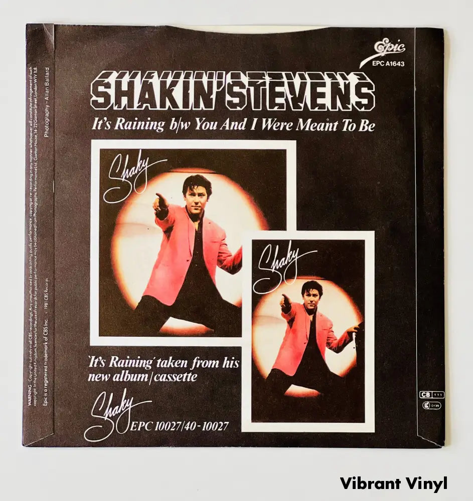 Shakin’ Steven - It’s Raining - 7in Single Picture Sleeve Single