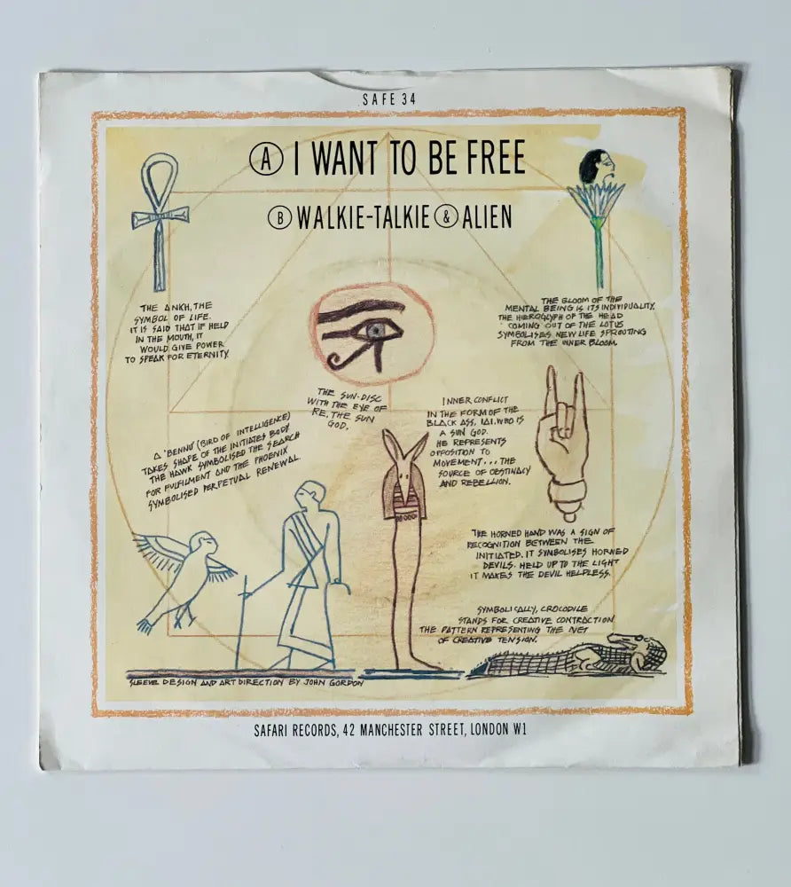 Toyah - I Want To Be Free - 7in Single Picture Sleeve Single