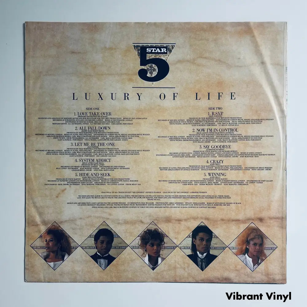 5 Star - Luxury of Life - 12in Album Picture Sleeve Album