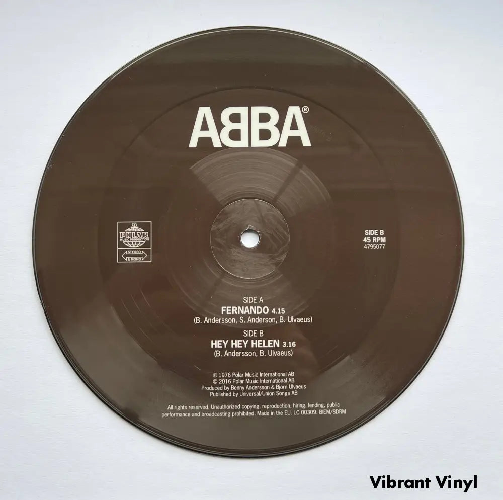 Abba - Fernando - 7in Single Picture Disc Vinyl Single