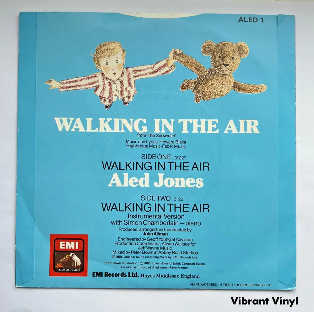 Aled Jones - Walking in the Air - 7in single Picture Sleeve Single