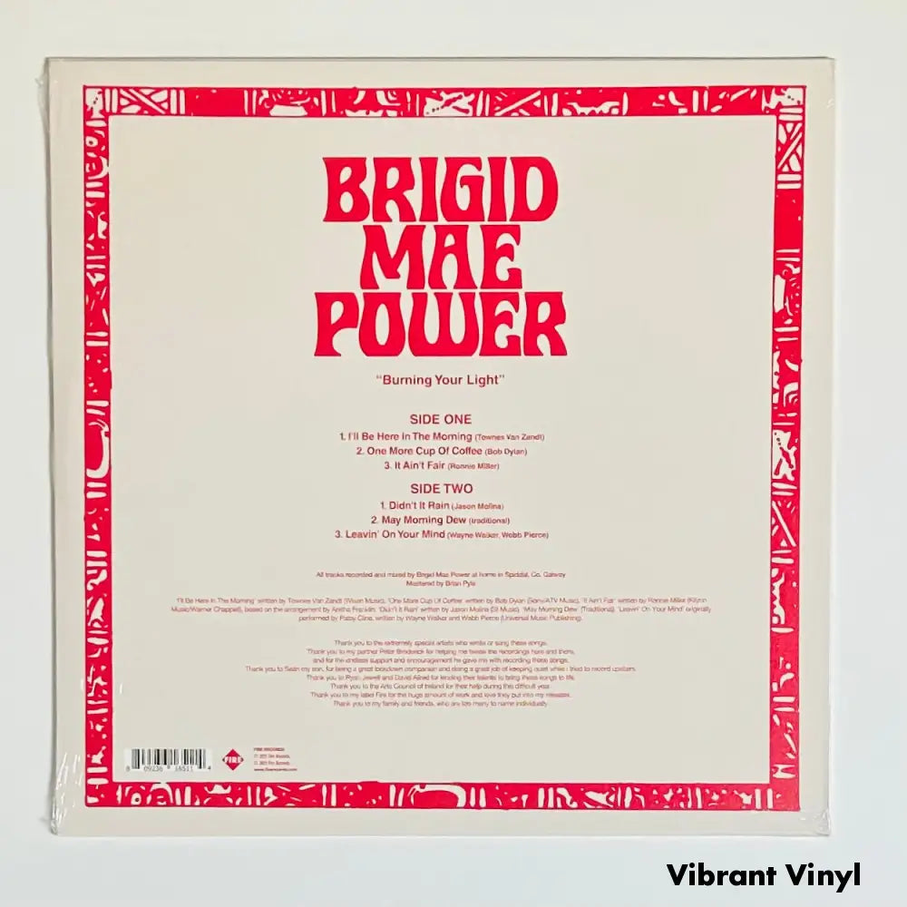 Brigid Mae Power - Burning Your Light - 12in Album Picture Sleeve Album