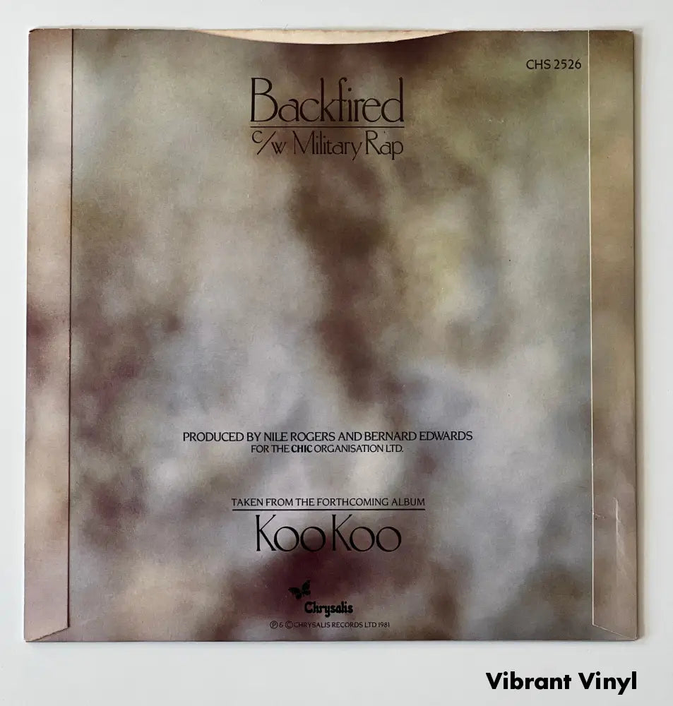 Debbie Harry - Backfired- 7in Single Picture Sleeve Single