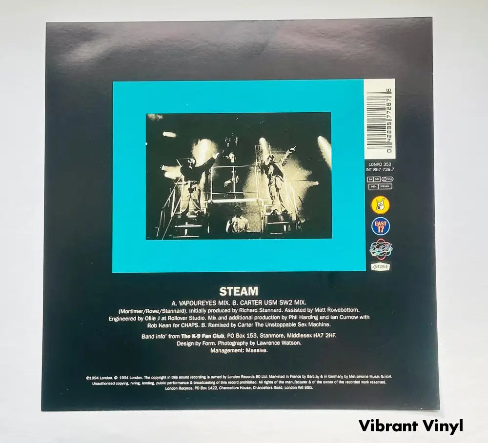 East 17 - Steam - 7in Single Picture Disc Vinyl Single