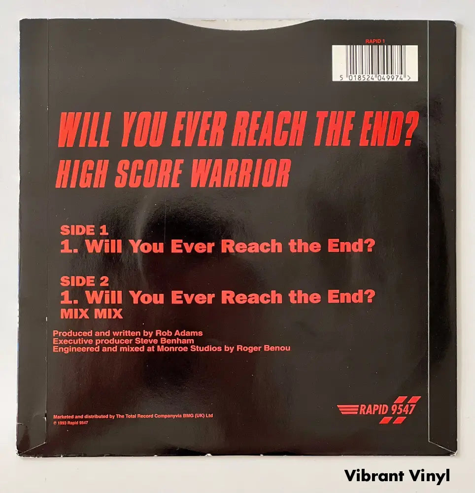 High Score Warrior - Will You Ever Reach The End? - 7in Single Picture Sleeve Single