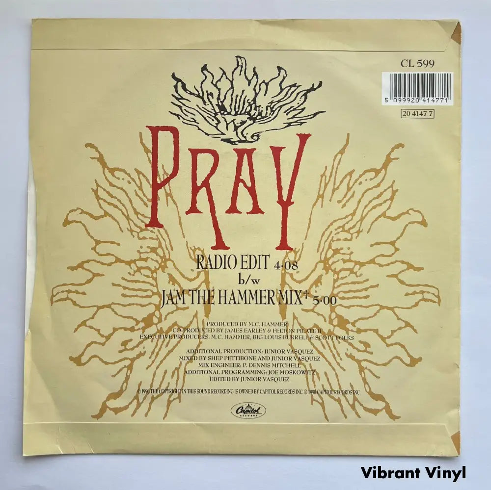 MC Hammer - Pray - 7in Single Picture Sleeve Single