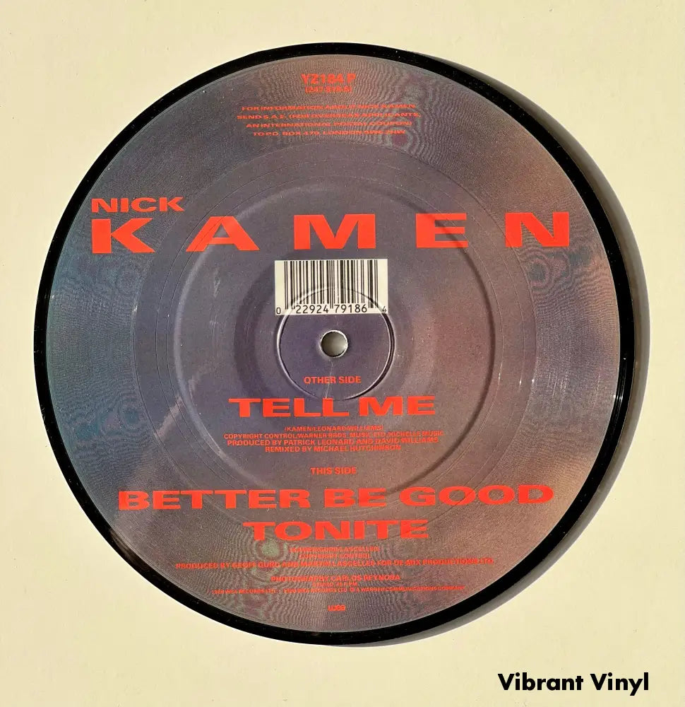 Nick Kamen - Tell Me - 7in Single Picture Disc Vinyl Single