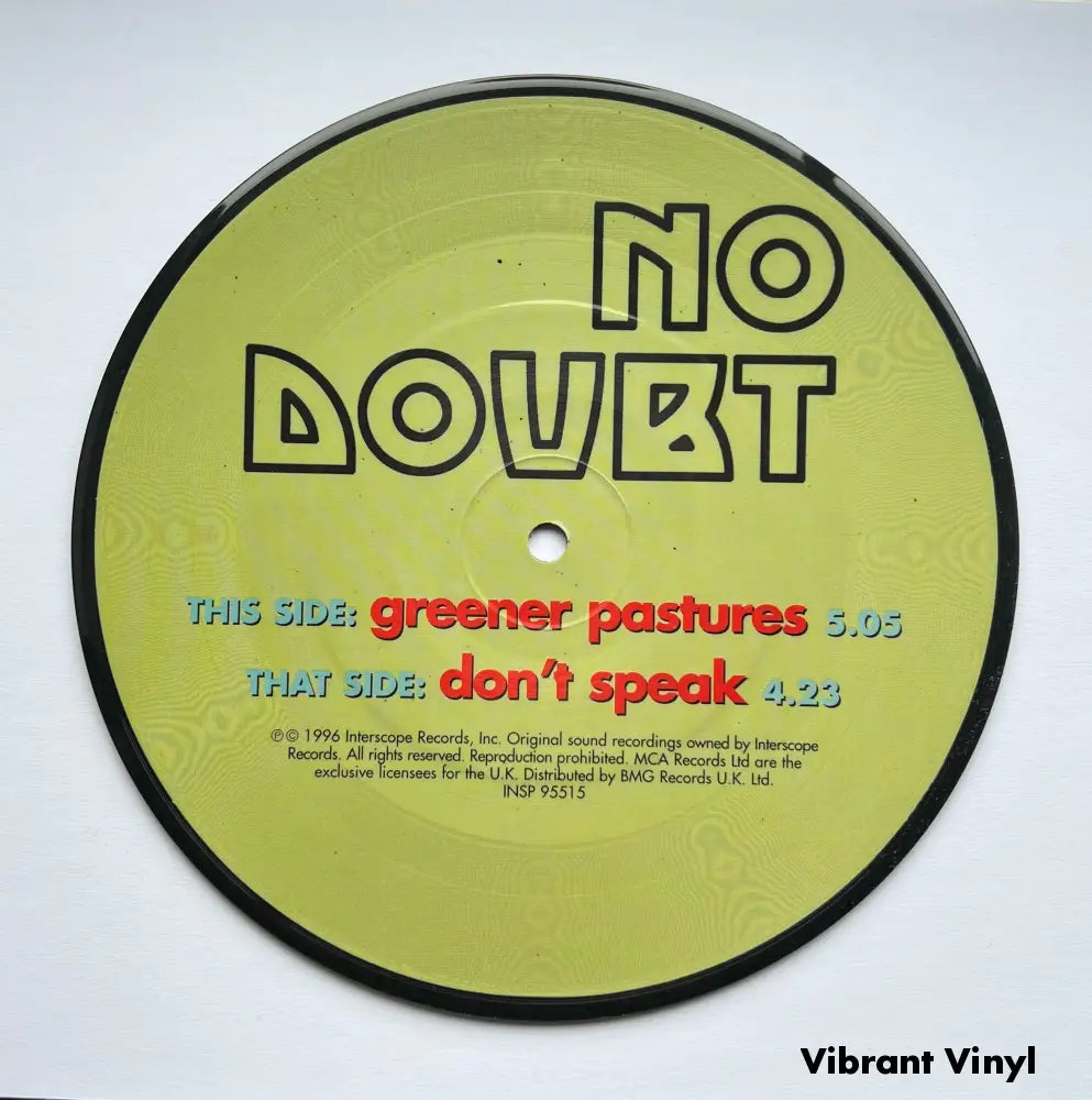 No Doubt - Don’t Speak - 7in Single Picture Disc Vinyl Single