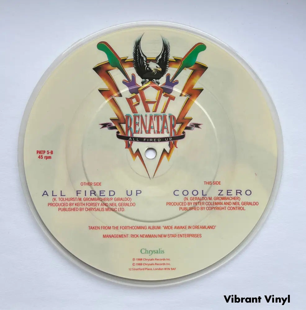 Pat Benatar - All Fired Up 7in Single Picture Disc Vinyl Single