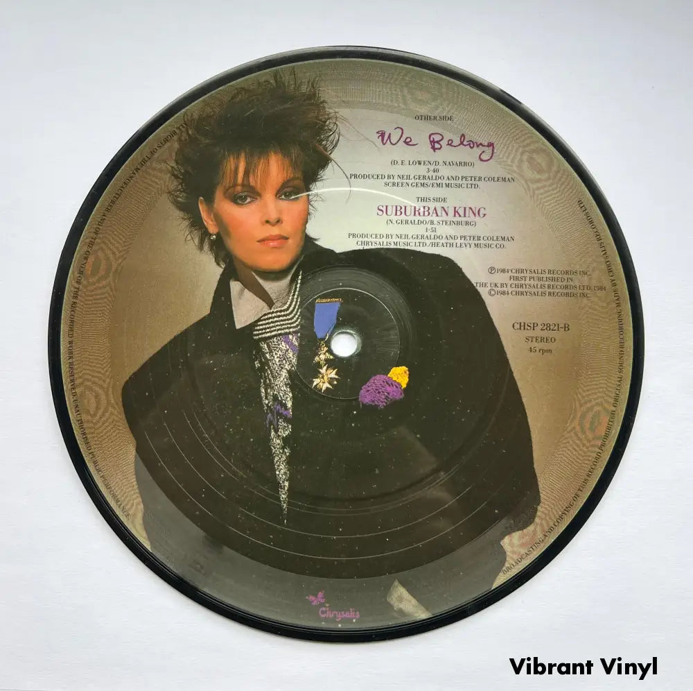 Pat Benatar - We Belong - 7in Single Picture Disc Vinyl Single