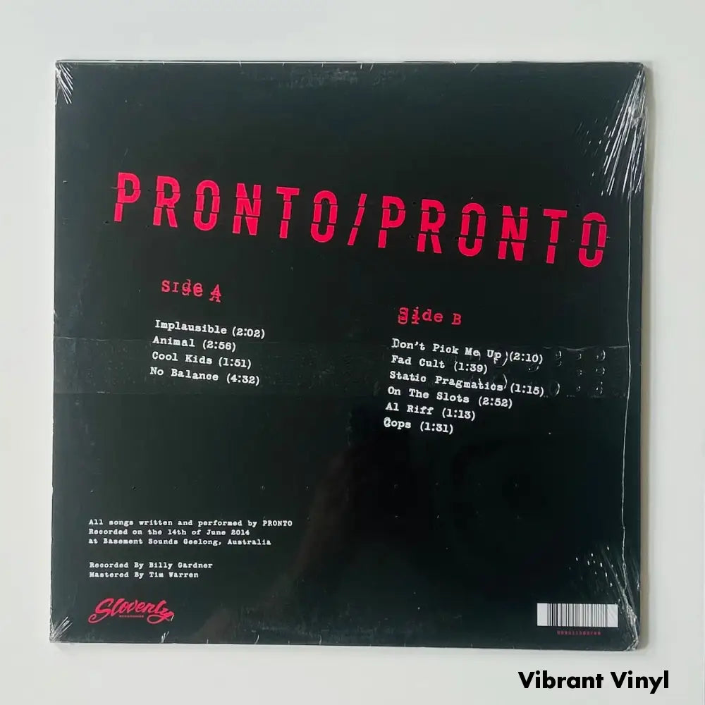 Pronto - Pronto - 12in Album Picture Sleeve Album