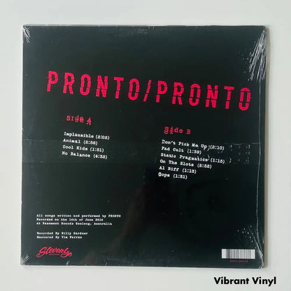 Pronto - Pronto - 12in Album Picture Sleeve Album