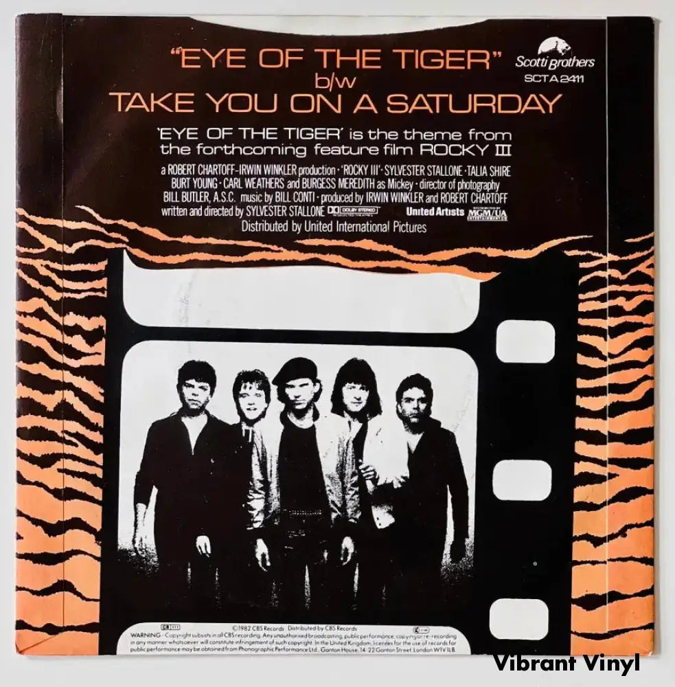 Survivor - Eye Of The Tiger - 7in Single Picture Sleeve Single