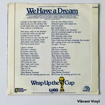 The Scottish World Cup Squad - We Have a Dream - 7in Single Picture Sleeve Single