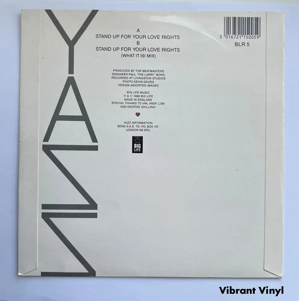 Yazz - Stand up for your love rights - 7in Single Picture Sleeve Single