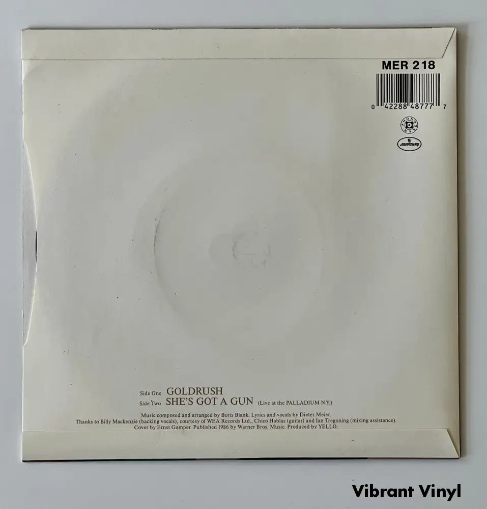 Yello - Goldrush - 7in Single Picture Sleeve Single